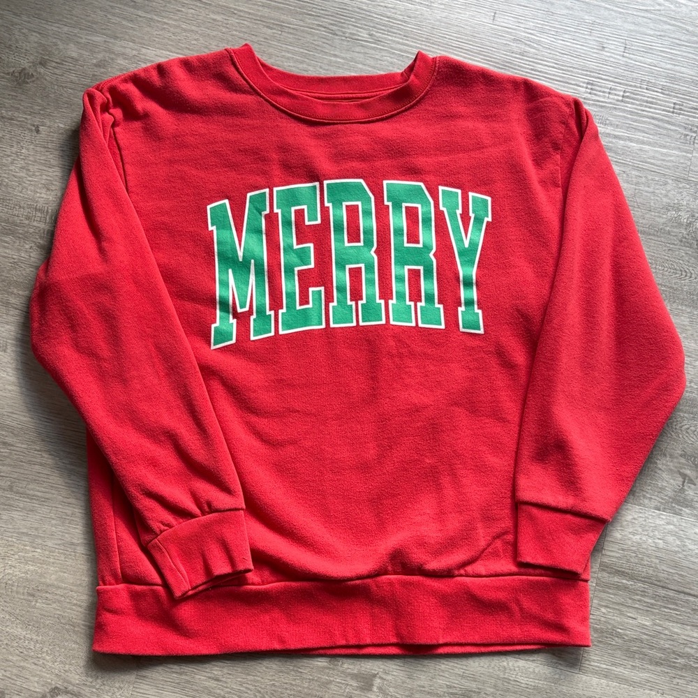 Red 'MERRY' Sweatshirt